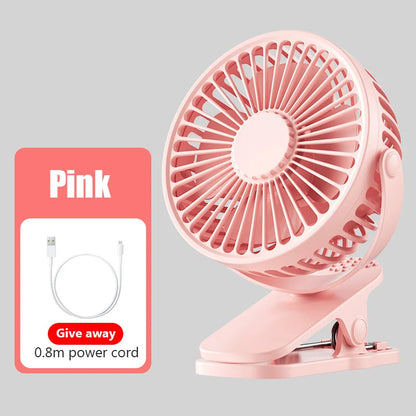 Portable Mini Hand Clip Fan USB Quiet Desktop Electric Fan Cooler