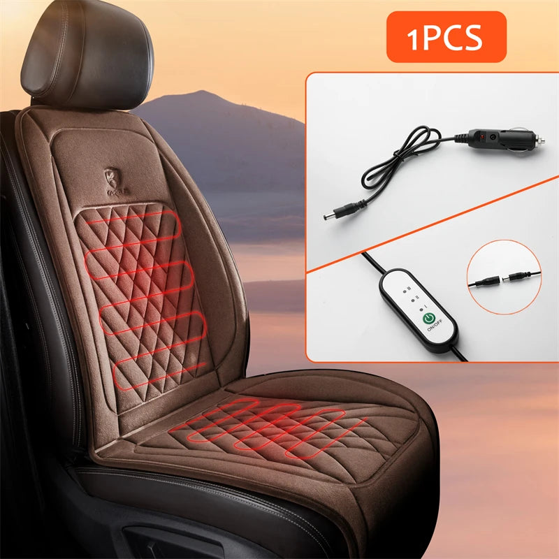 Car Truck 30' Fast Heating Heated Universal Seat Cushion 12/24v