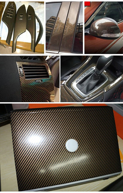 Car Carbon Fiber Stickers Exterior Vinyl Film Wrap Protective 30x100cm