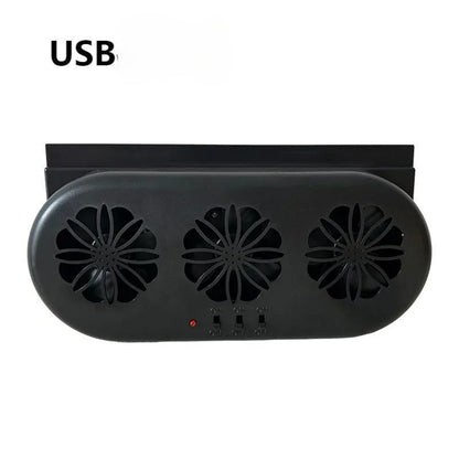 Car Exhaust Fan 3 Head Electric Cooling USB Purifiers