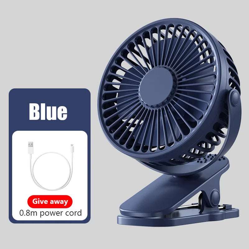 Portable Mini Hand Clip Fan USB Quiet Desktop Electric Fan Cooler