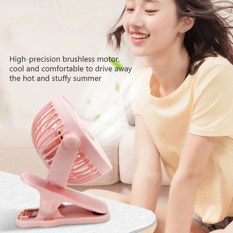 Portable Mini Hand Clip Fan USB Quiet Desktop Electric Fan Cooler