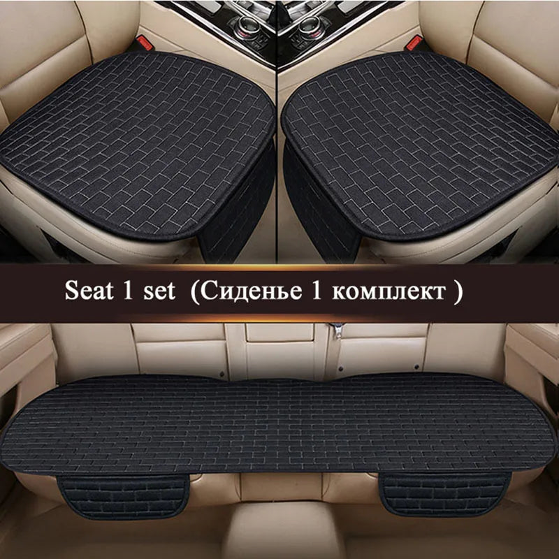 Car Flax Seat Cushion Protector Pad Front/Rear Set