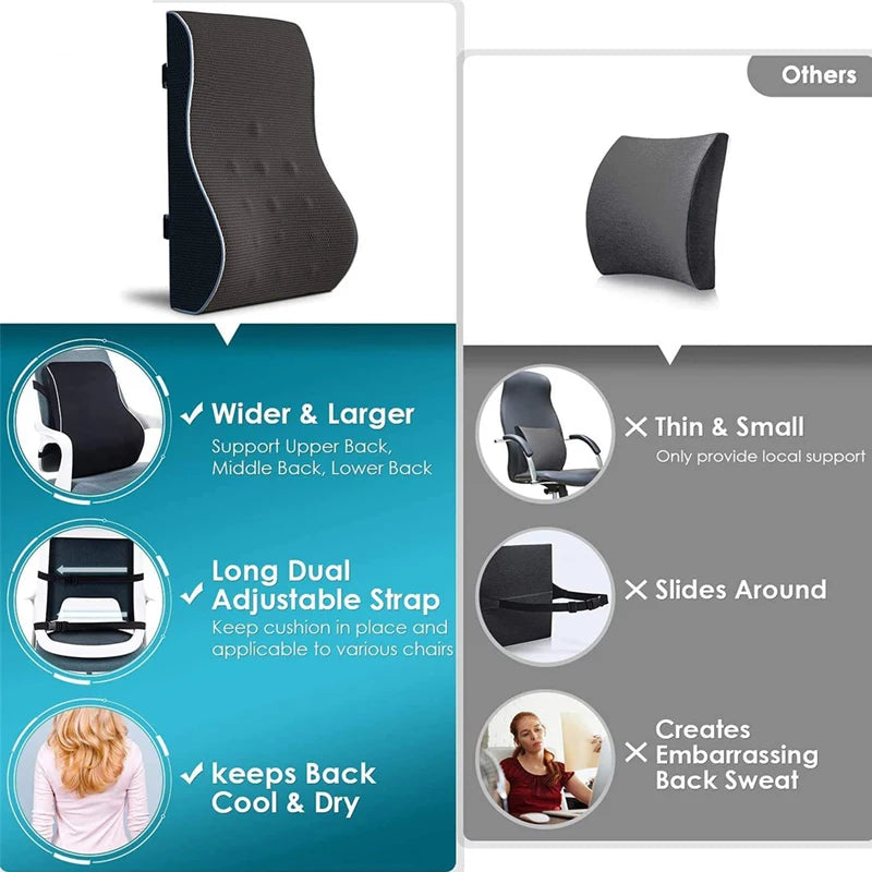 Car Memory Foam Lumbar Support Pillow Lumbar Cushion