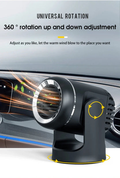 Car 360° Rotate 3 Adjustable Power Heating Fans