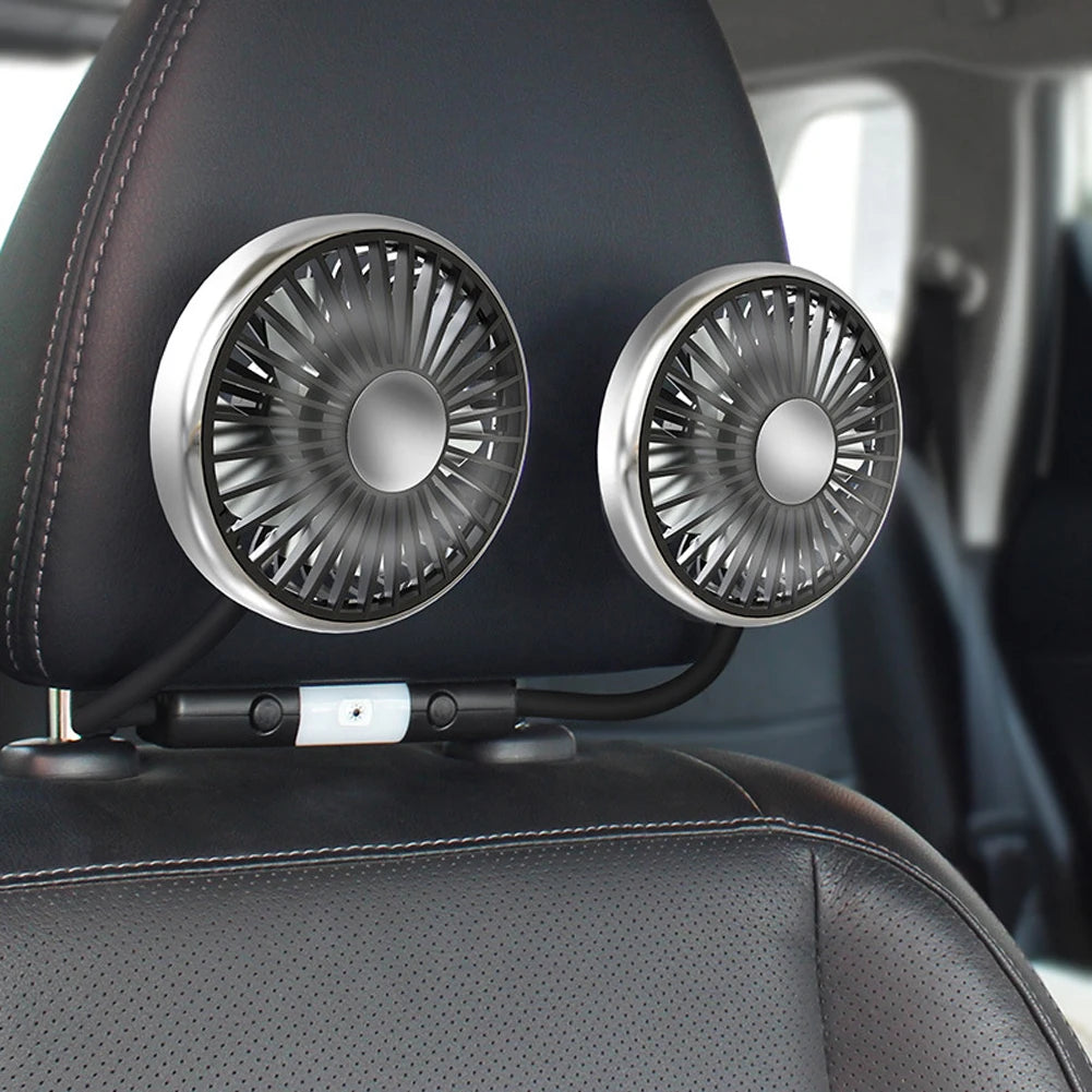 Car Seat Back 3-Speed Powerful Cooling Fan with Light