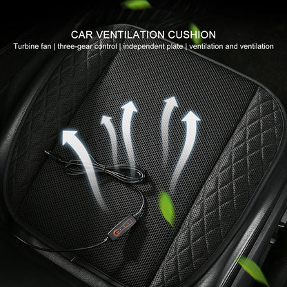 12V Cooling Car Seat Cushion Cover With Air Ventilated Fan Conditioned Cooler