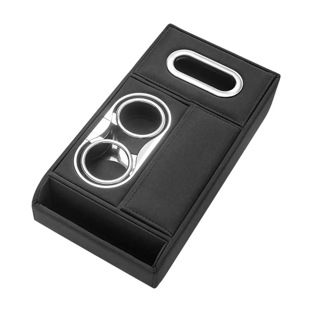 Car Armrest Cup Holder Tissue Box Storage Organizer