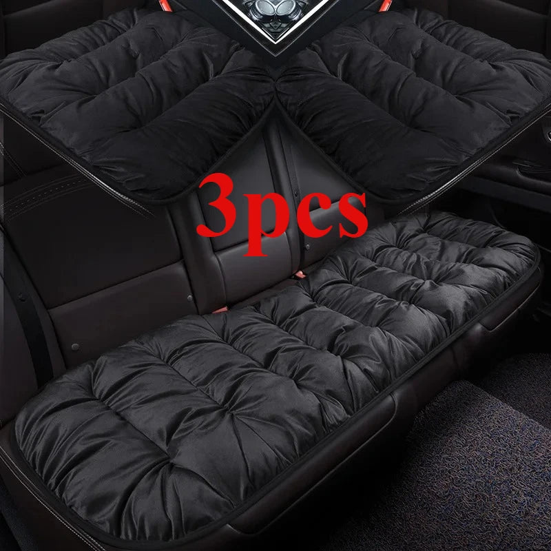 Fashionable Car Seat Covers Short Fleece Warm Seat Cushions 3 Pcs
