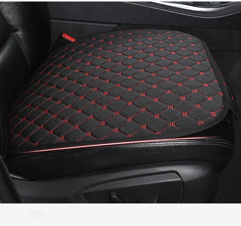 Linen Quilted Embroidered Car Cushion Without Backrest Four Seasons Universal