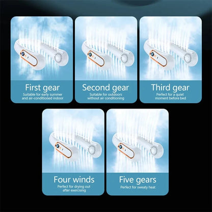 Neck Bladeless Fan Mini Ultra Long Life Portable Lazy Silent Fan Usb Charging Student