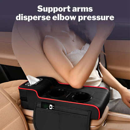 Car Armrest Cover Heightening Pad Storage Organizer