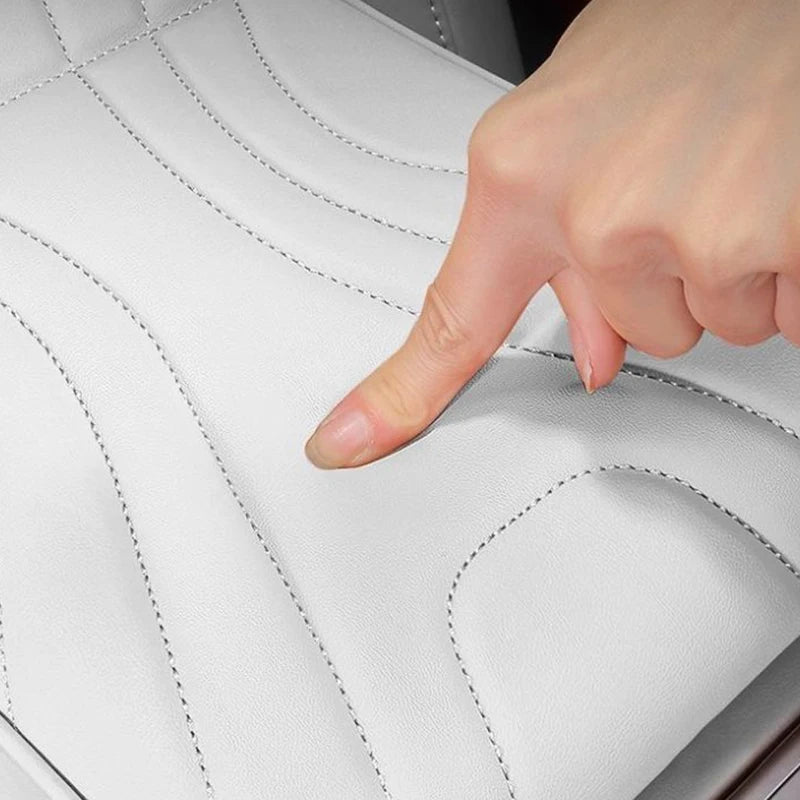 Car Universal Armrest Cushion Quilted Leather Enhance Comfort Oraganizer