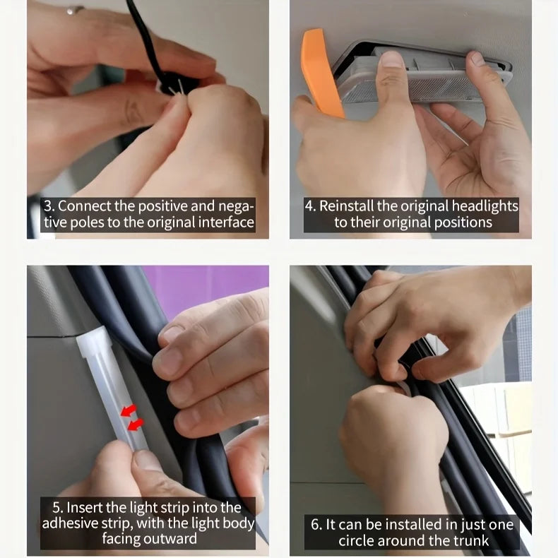 Car Trunk Universal  LED Silicone Light Strip 2M