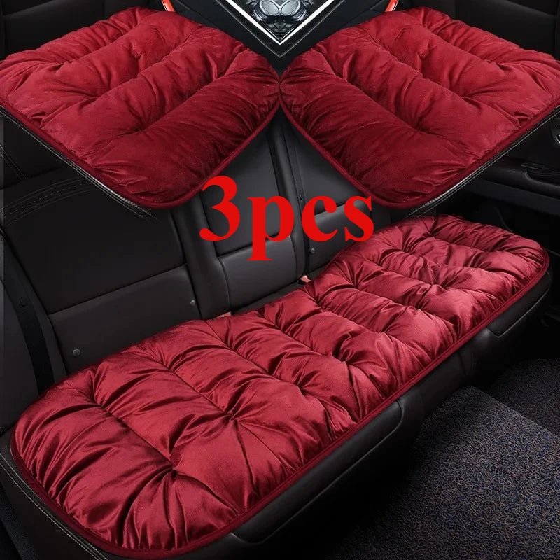Fashionable Car Seat Covers Short Fleece Warm Seat Cushions 3 Pcs