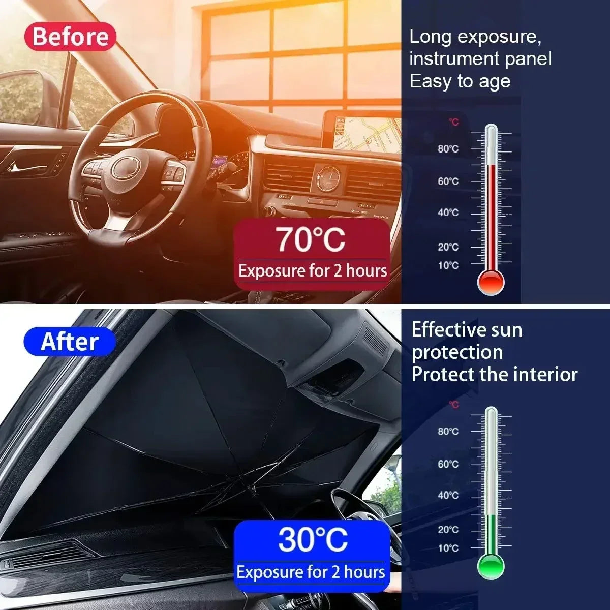 Car Sunshade Umbrella UV Summer Sun Protection
