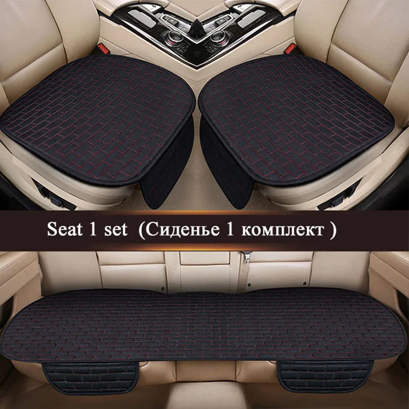 Car Flax Seat Cushion Protector Pad Front/Rear Set