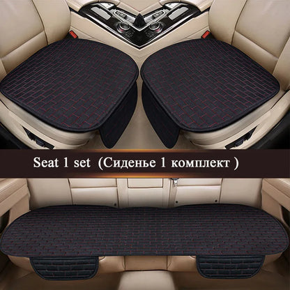 Car Flax Seat Cushion Protector Pad Front/Rear Set