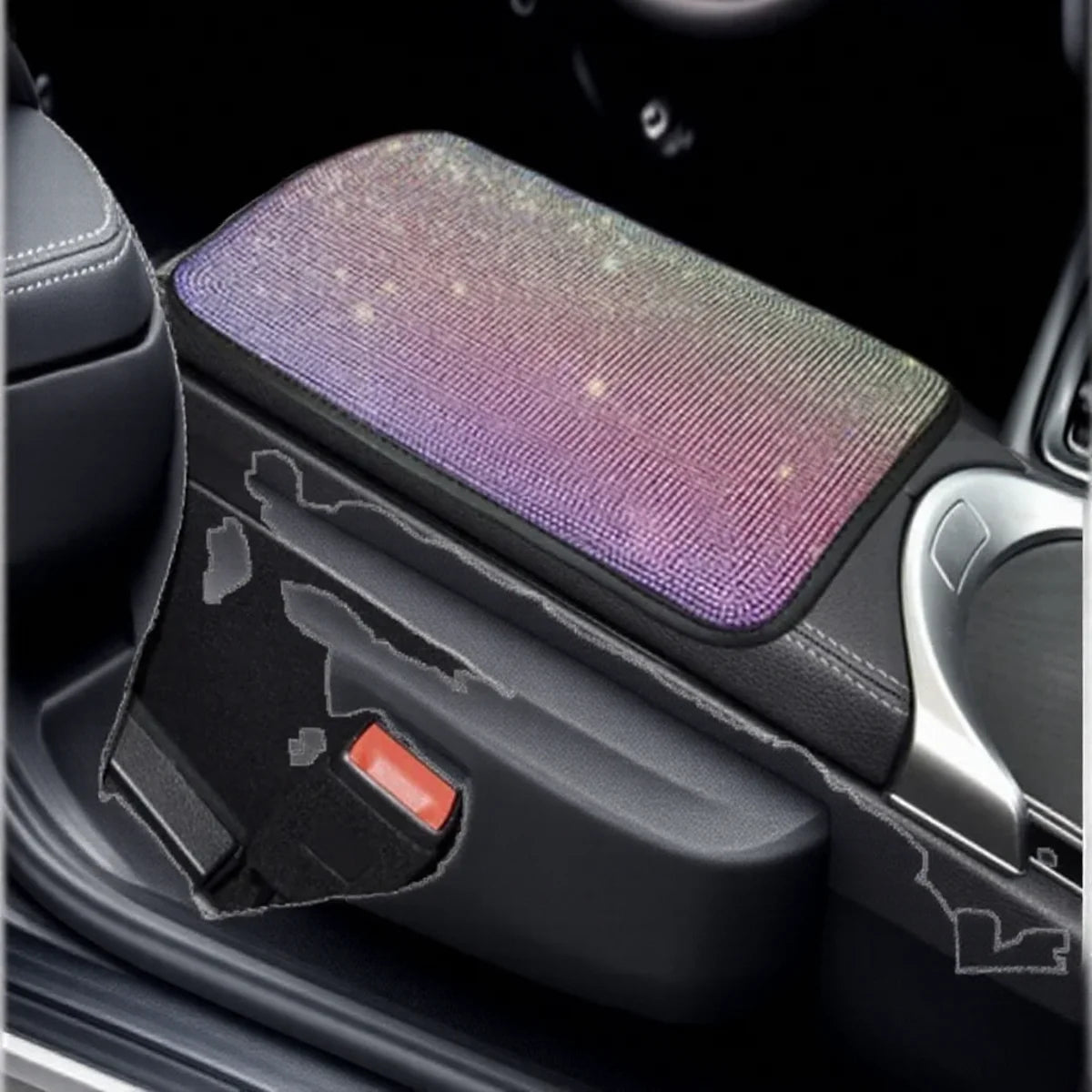 Car Diamond Studded Interior Protection Soft Comfortable Armrest Pad