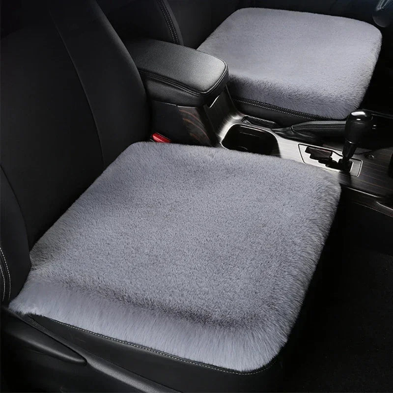Car Multicolor Plush Fur Seat Cushion Winter Warmth Thick Wool Square Cushion Set