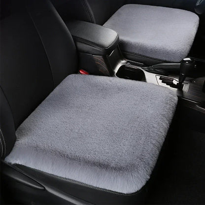 Car Multicolor Plush Fur Seat Cushion Winter Warmth Thick Wool Square Cushion Set