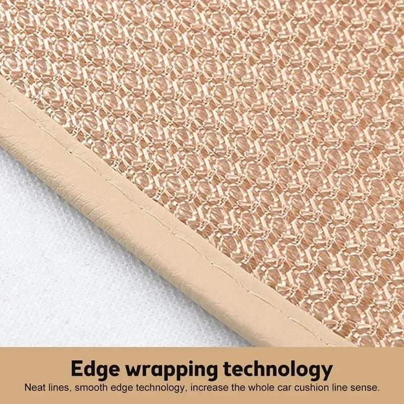 A Set of 3-piece Breathable Ice Silk Anti-slip Car Seat Cushions