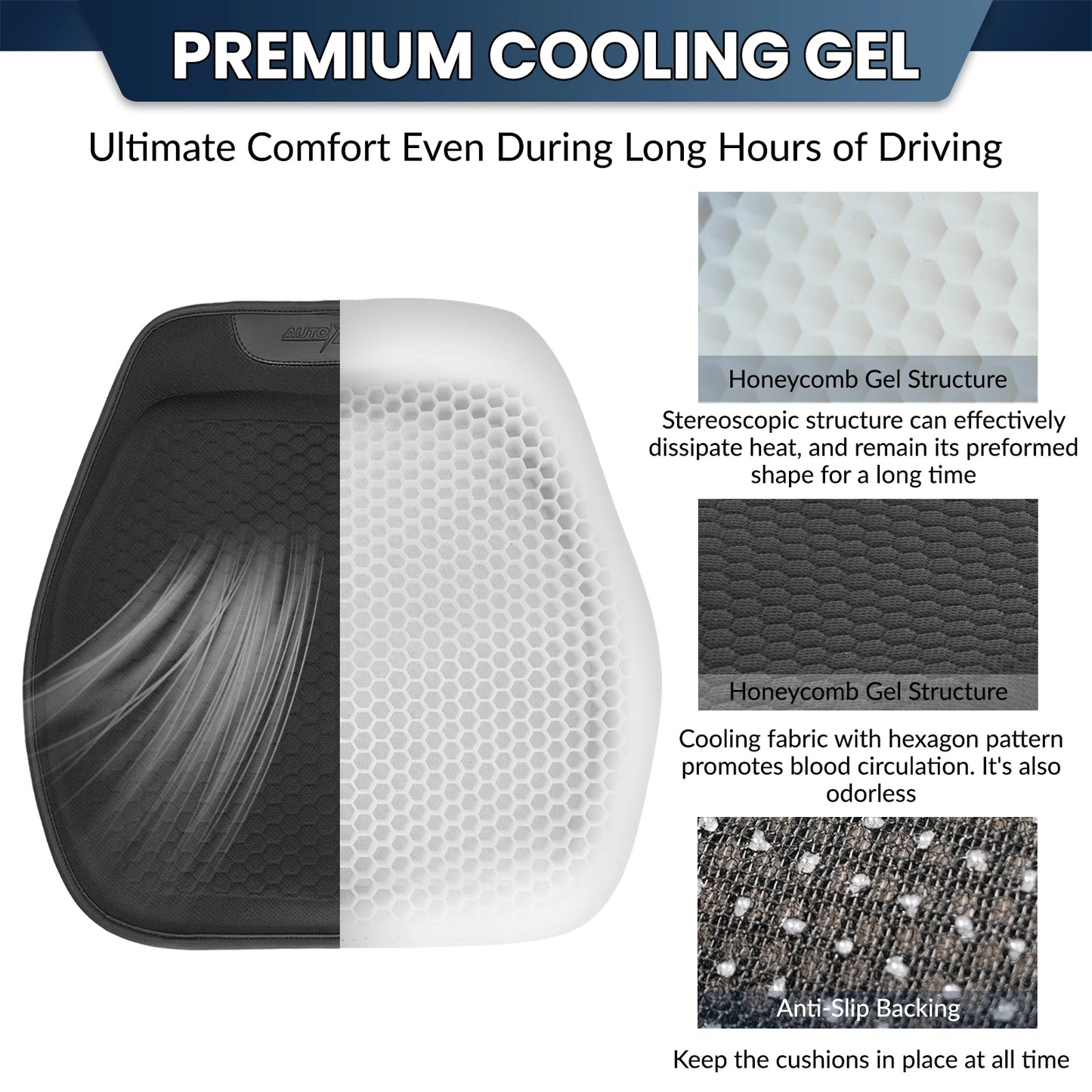 Car Office Comfort Gel Soft Pressure Relief Seat Cushion