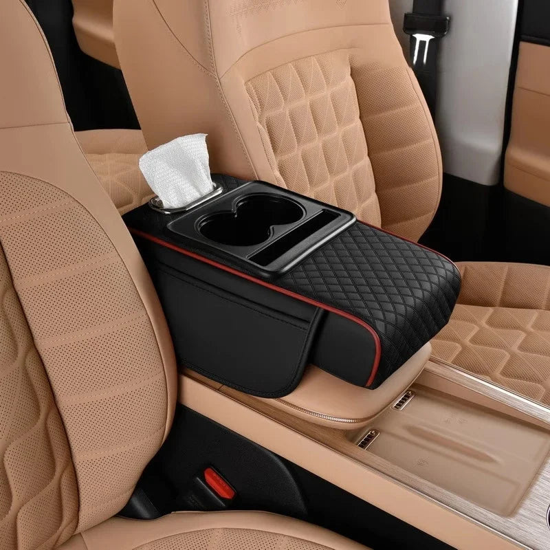 Car Armrest Cushion Organizer Mat Center Console Memory Foam Box Pads