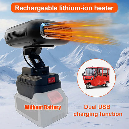 Car Winter Heater Dual USB Ports Defrost Cooling and Heating Dual Function Fan