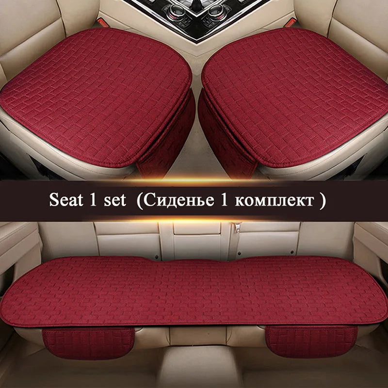 Car Flax Seat Cushion Protector Pad Front/Rear Set