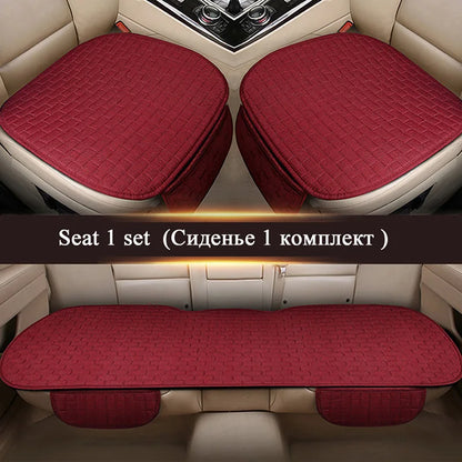 Car Flax Seat Cushion Protector Pad Front/Rear Set