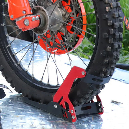 Motorcycle Heavy-duty Steel  Front Wheel Stand Wheel Chock Upright Locks