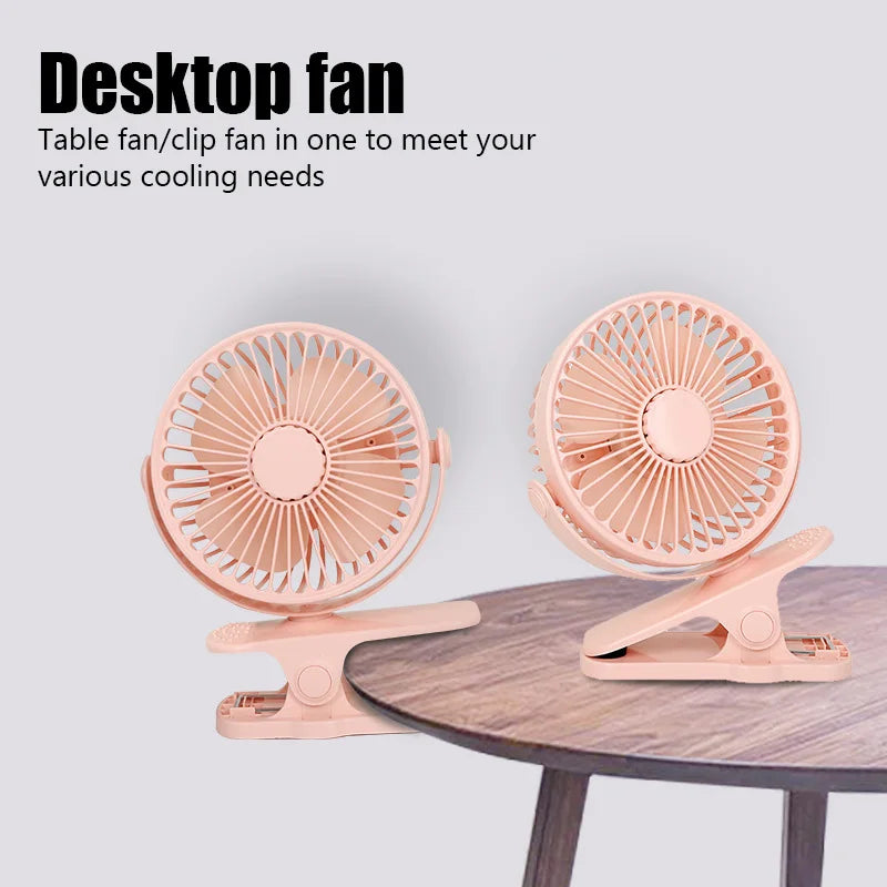 Portable Mini Hand Clip Fan USB Quiet Desktop Electric Fan Cooler