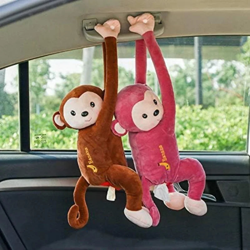 Car Portable Tissue Box Fun Monkey-Shaped Organzier