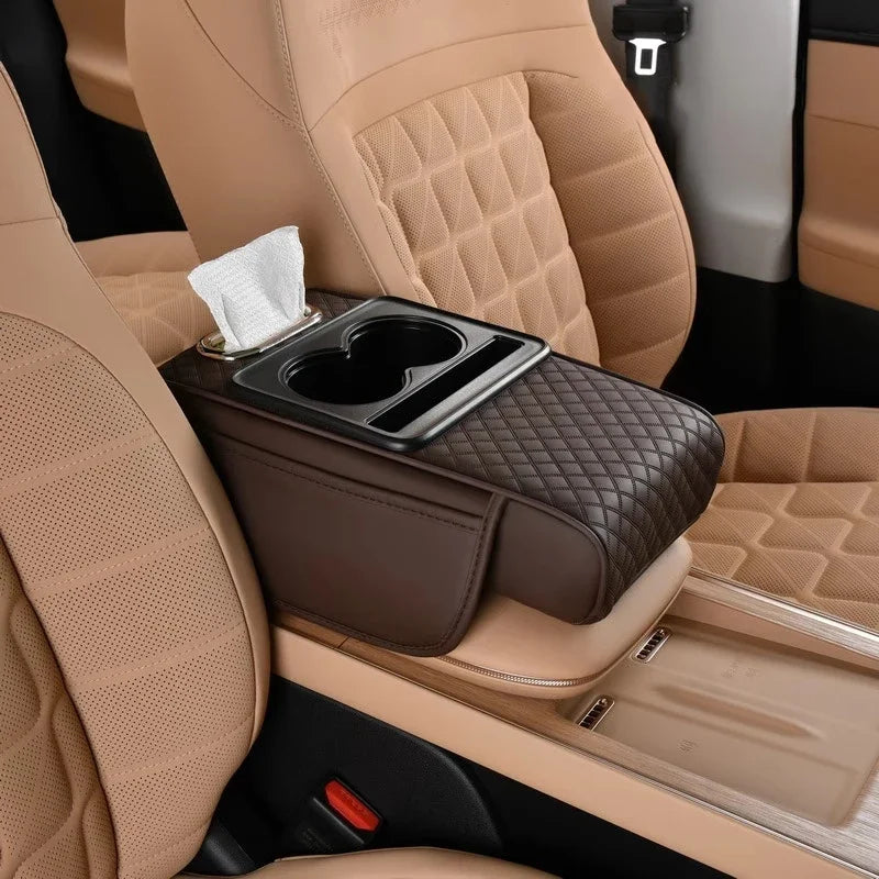 Car Armrest Cushion Organizer Mat Center Console Memory Foam Box Pads