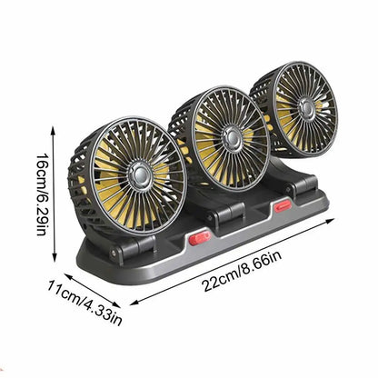 Car Electric 3 Head Silent  USB/12V/24V Cooling Fans