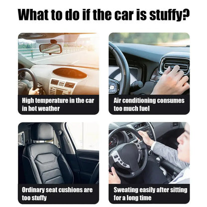 Cooling Car Seat Cushion Driver Seat Cushion with 5 Fans Breathable Three-Speed Adjustable Pad