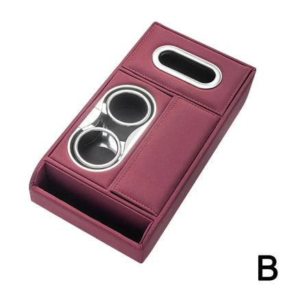 Car Armrest Cup Holder Tissue Box Storage Organizer