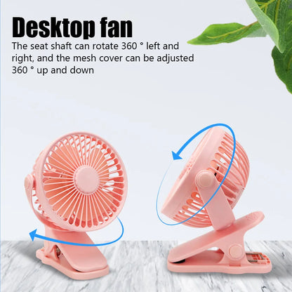 Portable Mini Hand Clip Fan USB Quiet Desktop Electric Fan Cooler