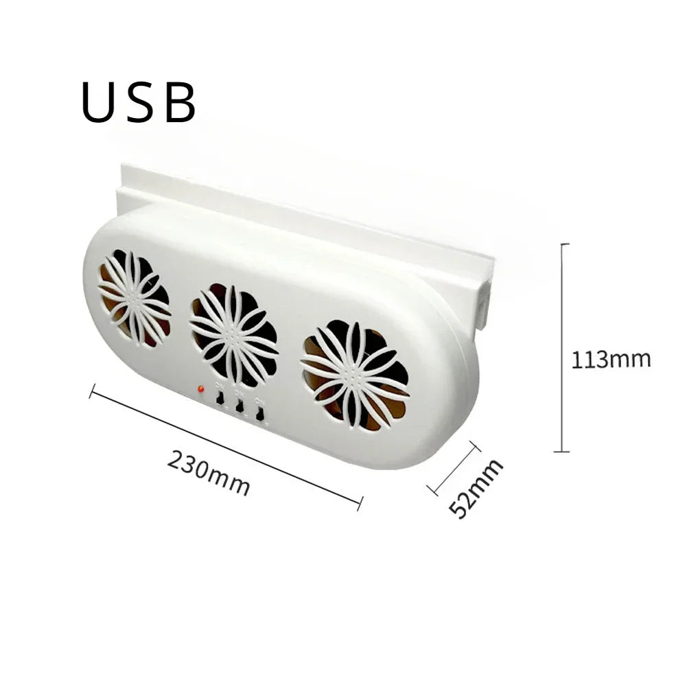Car Exhaust Fan 3 Head Electric Cooling USB Purifiers