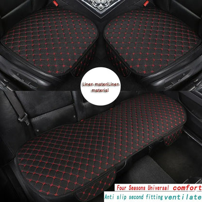 Linen Quilted Embroidered Car Cushion Without Backrest Four Seasons Universal