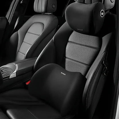 Car Headrest Lumbar Support Seat Cushion Backrest Set