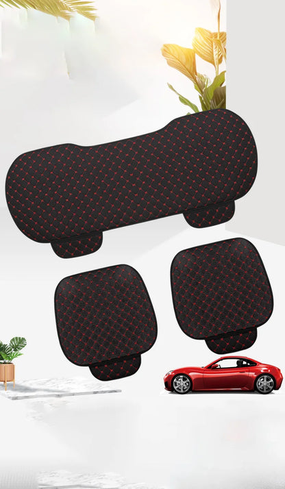 Linen Quilted Embroidered Car Cushion Without Backrest Four Seasons Universal