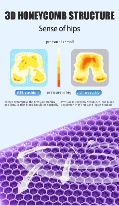 Car Gel Seat Summer Breathable Honeycomb Cushion