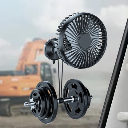 Car USB Windshield Desk Fans 12V/24V Suction Cup Auto Cooler