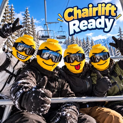 Outdoor Cycling Skiing Funny Knit Ski Mask Food Print Yellow Man Funny Windproof Face Cover