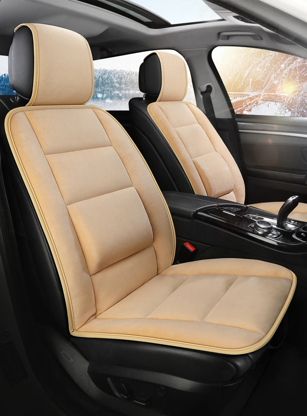Car Plush Solid Waist Wear-resistant Winter Warm Comfort General Seat Cushion