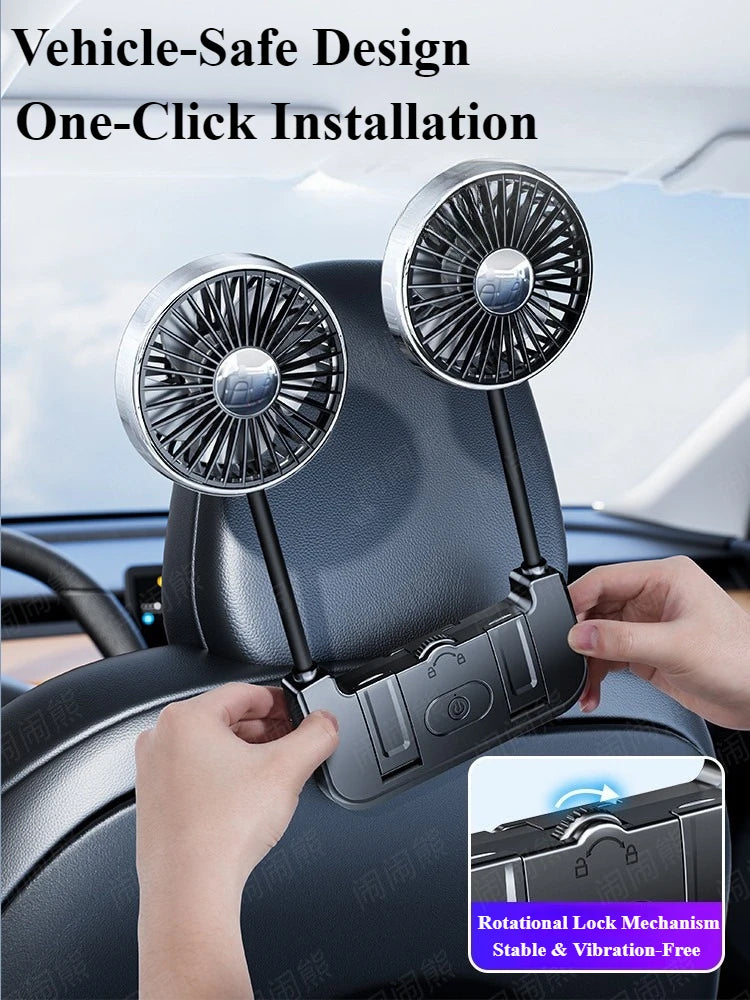 Car Dual-Head Fan Rear Seat Back Cooling Fans