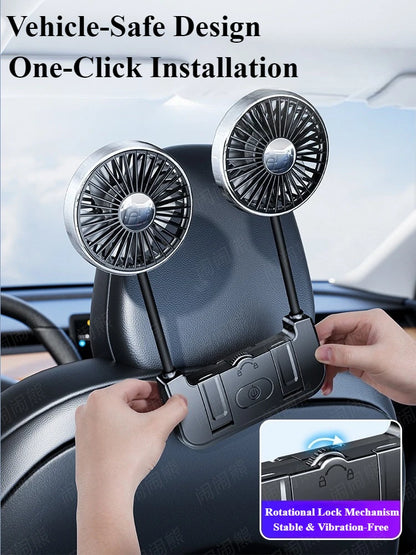 Car Dual-Head Fan Rear Seat Back Cooling Fans