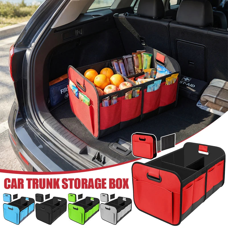 1pc Car Storage Trunk Storage Box Oxford Cloth Large Capacity Foldable Storage Bag